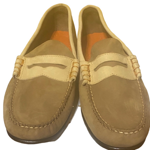 Bass Weejuns Two-Toned Tan Leather Loafers Men's 9.5